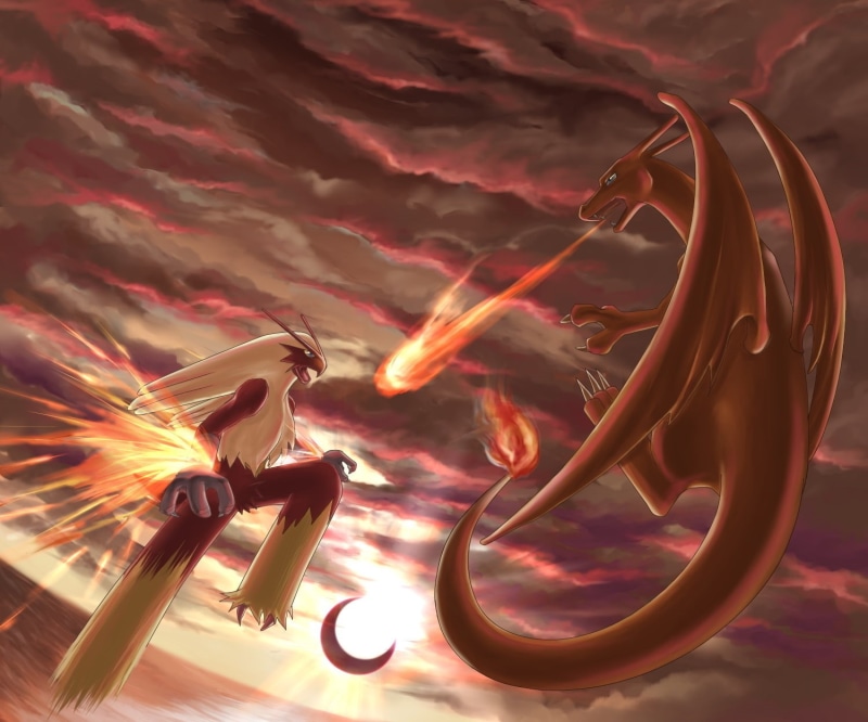 720P, anime, Blaziken, art, pokemon, charizard, hd