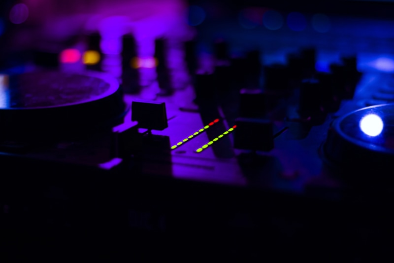light, electrical equipment, club dj, photography, night, arts culture and entertainment, mixing, mixer, music, close-up, party, sound mixer, nightclub
