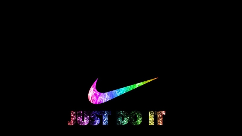 logo, just do it, illustration, paper, illuminated, symbol, text, multi colored, creativity, 1080P, close-up, sign, glowing, indoors, no people, light - natural phenomenon