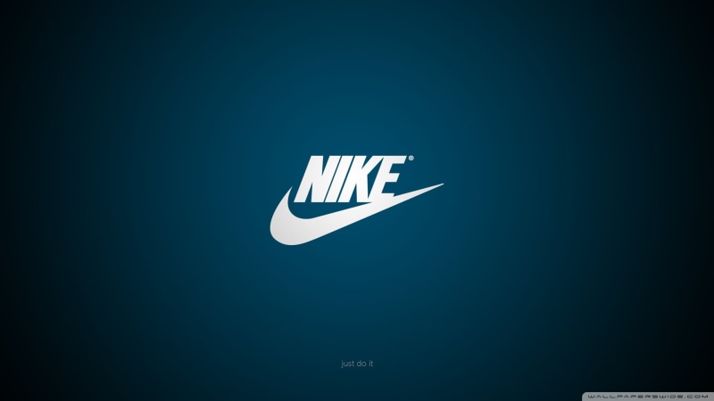 guidance, Nike, western script, white color, directional sign, glowing, blue background, no people, 1080P, copy space, information, arrow symbol, text