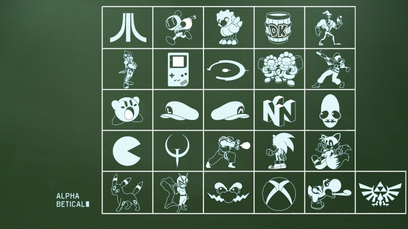 Quake, Pac-Man , chart, Sonic, people, logos, diagram, global communications, paper, environmental conservation, video games, Chocobo, artwork, Yoshi, blackboard