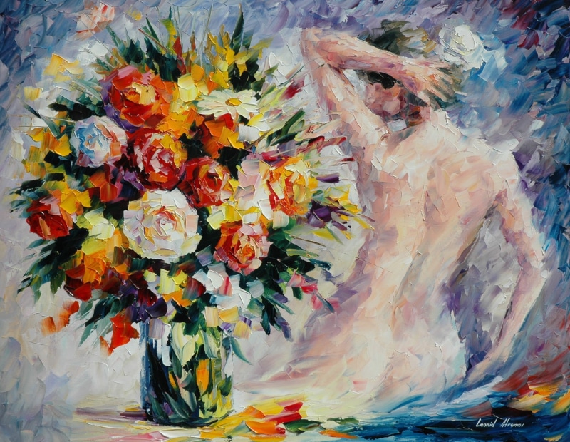 1080P, flower arrangement, near, plant, nature, bunch of flowers, bouquet, art and craft, woman, flower, beauty in nature, flowers, painting, indoors