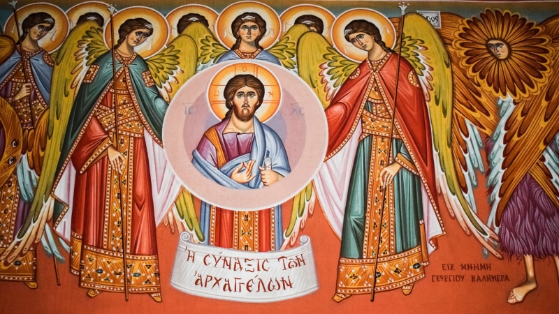 male likeness, female likeness, representation, human representation, paralimni, no people, cyprus, architecture, orthodox, craft, archangel michael church