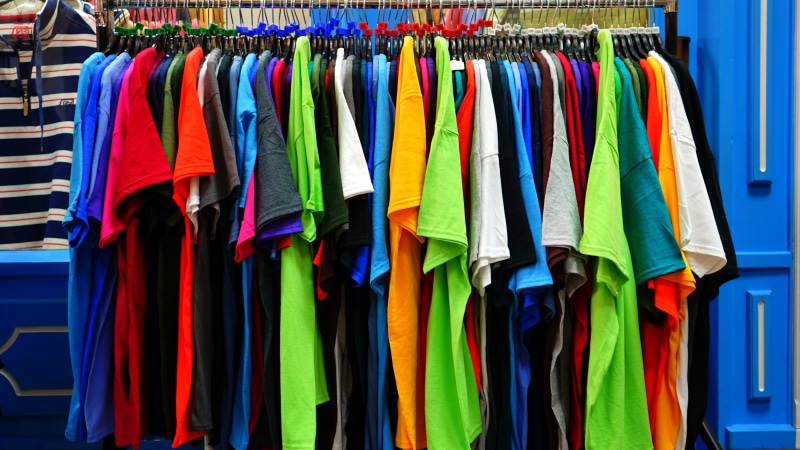 group, cotton, shopping, t-shirt, multi colored, laundry, outfit, blue, texture, style, abundance, for sale, orange, large group of objects, assorted, store