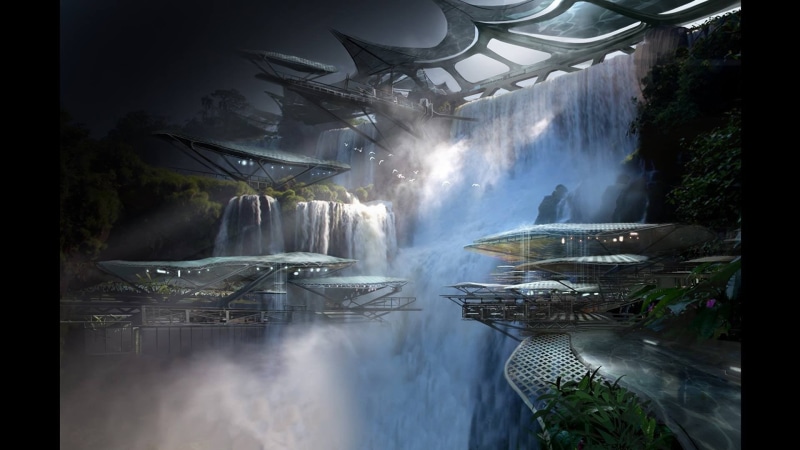 effect, beauty in nature, Mass Effect, waterfall, concept art, travel, plant, andromeda, scenics - nature, tree, Mass Effect 4, art, mass, environment