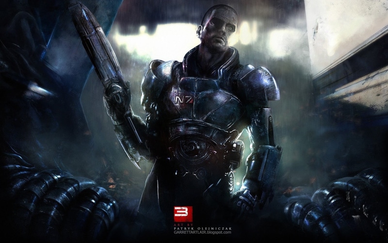 army, security, helmet, machinery, Mass Effect 2, mass, people, army helmet, army soldier, headwear, waist up, protection, Mass Effect 3, video games, adult