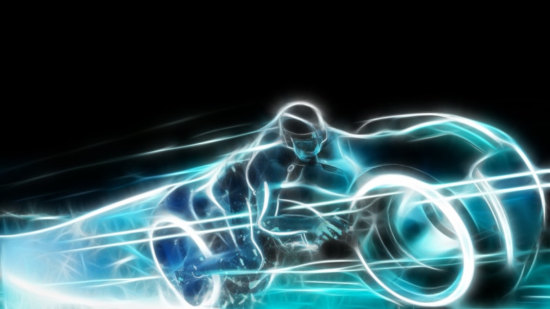 Light Cycle, design, fuel and power generation, creativity, studio shot, Fractalius, 1080P, copy space, long exposure, abstract, black background, shape