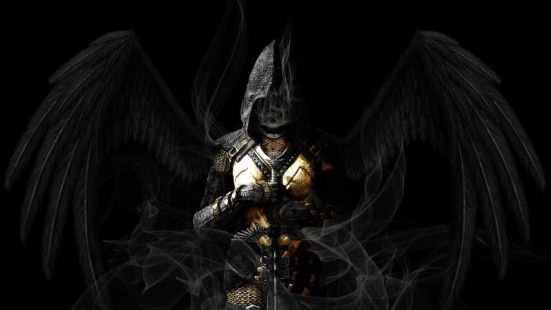 angel, dark, armor, sword, archangel, 1080P, wings