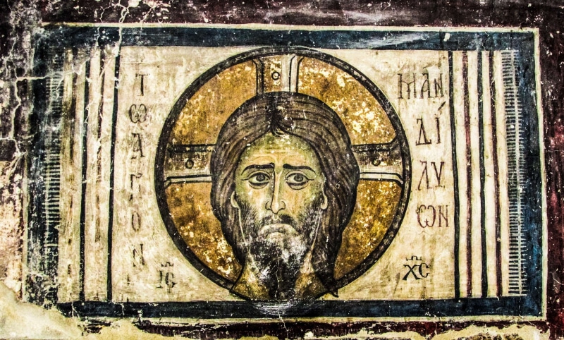 antique, kato lefkara, iconography, holy handkerchief, text, old, creativity, human representation, mural, history, 4K, art and craft, wall - building feature
