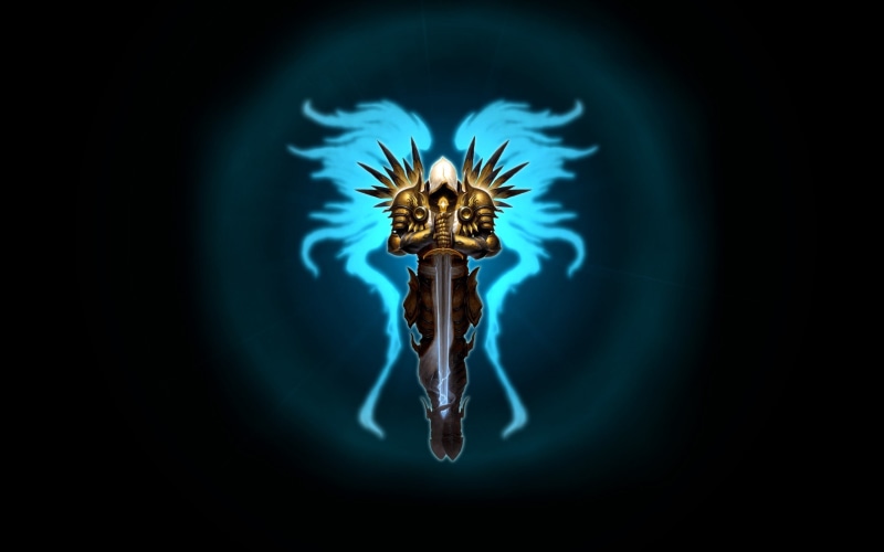 sword, 2K, tyrael, game, diablo 3, wings