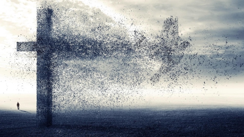 illustration, digital art, disintegrated, bird, cross, 1920x1080, dove, 1080P