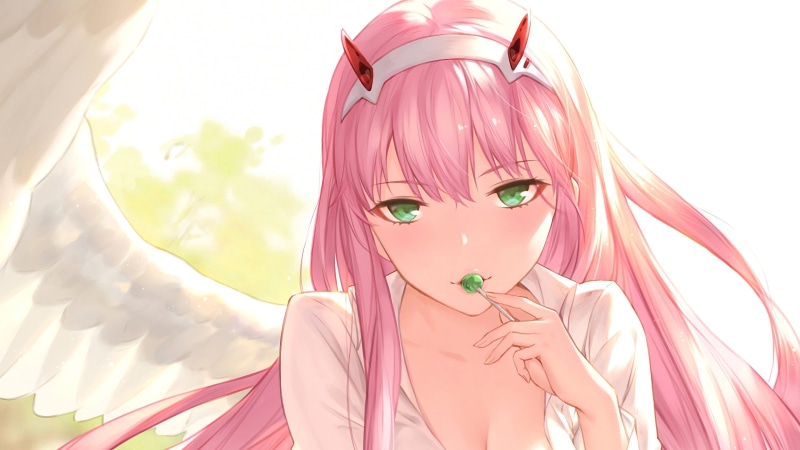 Wings, Zero Two (Darling in the FranXX), Anime, 4K, Darling in the FranXX