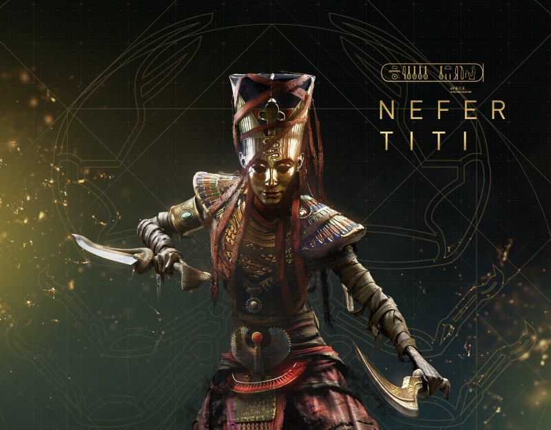 2018, 5K, Curse of the Pharaohs, Nefertiti, 5K, illustration, Assassins Creed: Origins, DLC