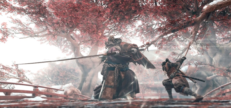 the game, Japan, action, from software, art, leaves, Sekiro: Shadows Die Twice, sword, sekira, wolf, battle, sinobi, prosthesis, 4K, samurai, the fight