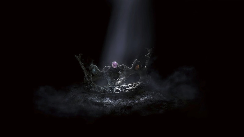celebration, 1080P, studio shot, Crown of the Sunken King, representation, mystery, black background, indoors, dark, Crown, From Software, Namco Bandai Games