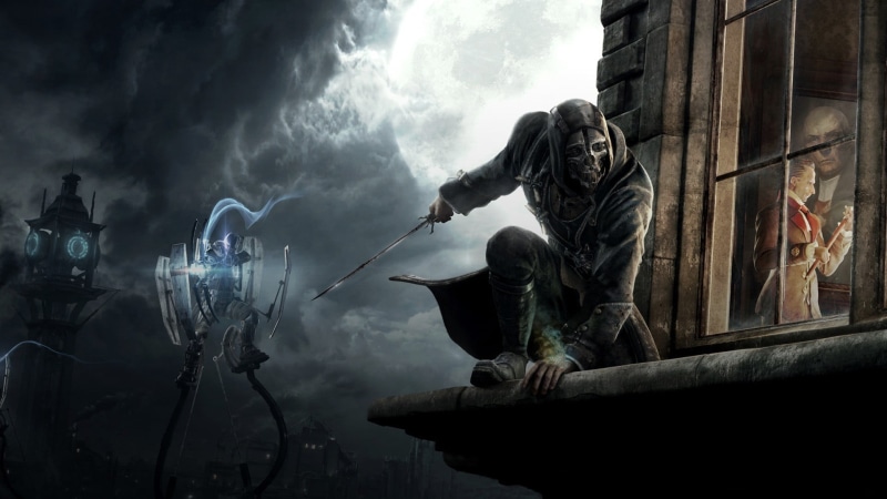 history, 1080P, religion, sculpture, no people, cloud - sky, male likeness, built structure, Dishonored, building, sword, concept art, spirituality, video games
