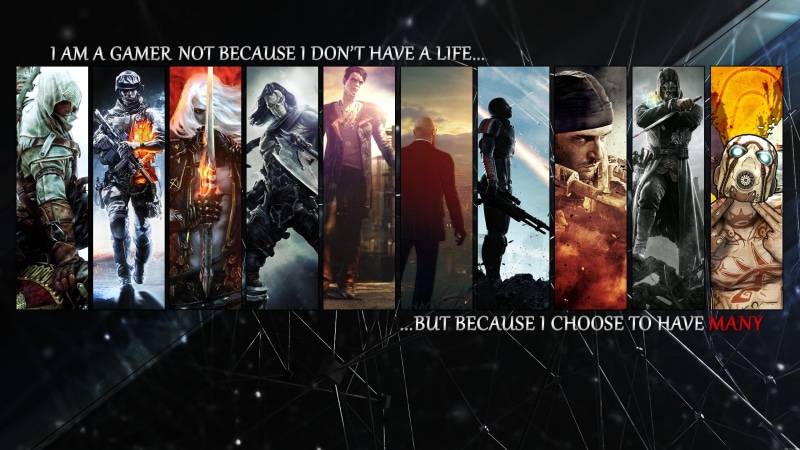 business, reflection, choice, retail, group, illuminated, Borderlands, video games, indoors, text, no people, retail display, communication