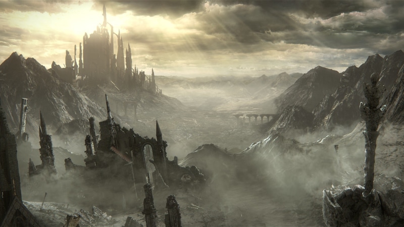 1080P, tree, nature, Dark Souls, no people, environment, beauty in nature, Knights, sword, fire, remote, Fighting, mountain range, Dark Souls III, Dark