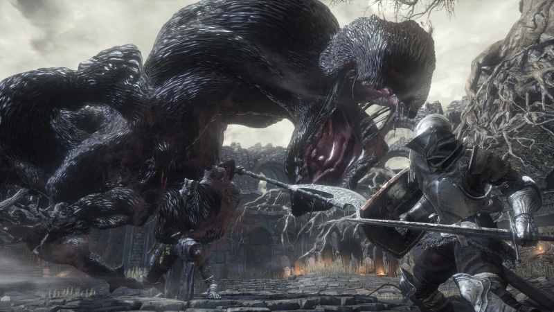 Dark, video games, 5K, sword, Gothic, Dark Souls, fire, castle, Midevil, Dark Souls III, Fighting, landscape, Knights