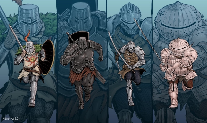 bone, statue, 1080P, human skeleton, sculpture, Dark Souls, Seigmeyer of Catarina, built structure, Black Iron Tarkus, human representation, no people