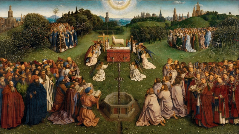 altarpiece, mystic, jan, lamb, van, eyck, ghent, adoration, 5K, the