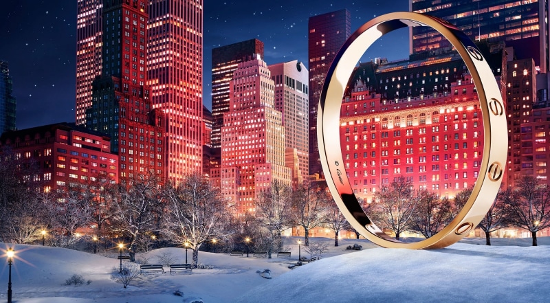 Christmas, Ring, 1080P, Winter, City, Designer, cartier, gold, Holidays, Luxury, bracelet, Snow, Design, Jewellery, Advertising, jewelry