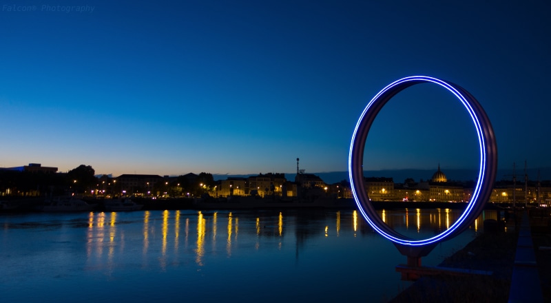 landscape, Nantes Métropole, night, building, river, ocean, Quai, architecture, sunset, Antilles, FRANCE, Daniel Buren, île de Nantes, uit, 5K, dusk, Carl Zeiss