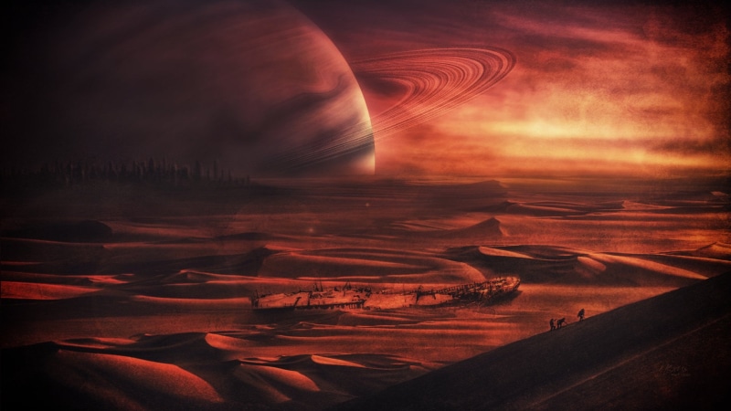 Gas Giant, Planet, light - natural phenomenon, motion, City, Wreck, red, Ring, land, 1080P, cloud - sky, Landscape, scenics - nature, environment, architecture