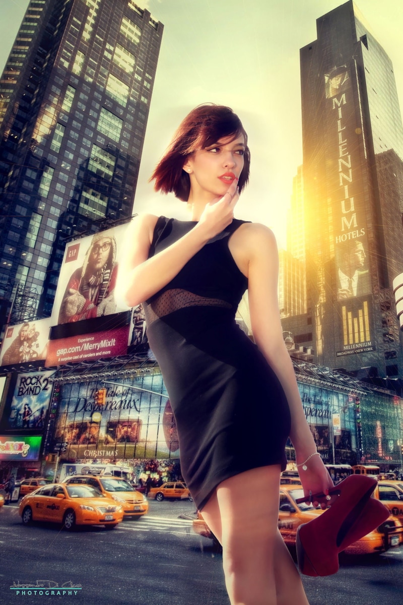 straight hair, car, dress, make up, women, shoes, 1080P, short hair, brunette, earring, bracelets, lipstick, nail polish, bob hairstyle, Alessandro Di Cicco