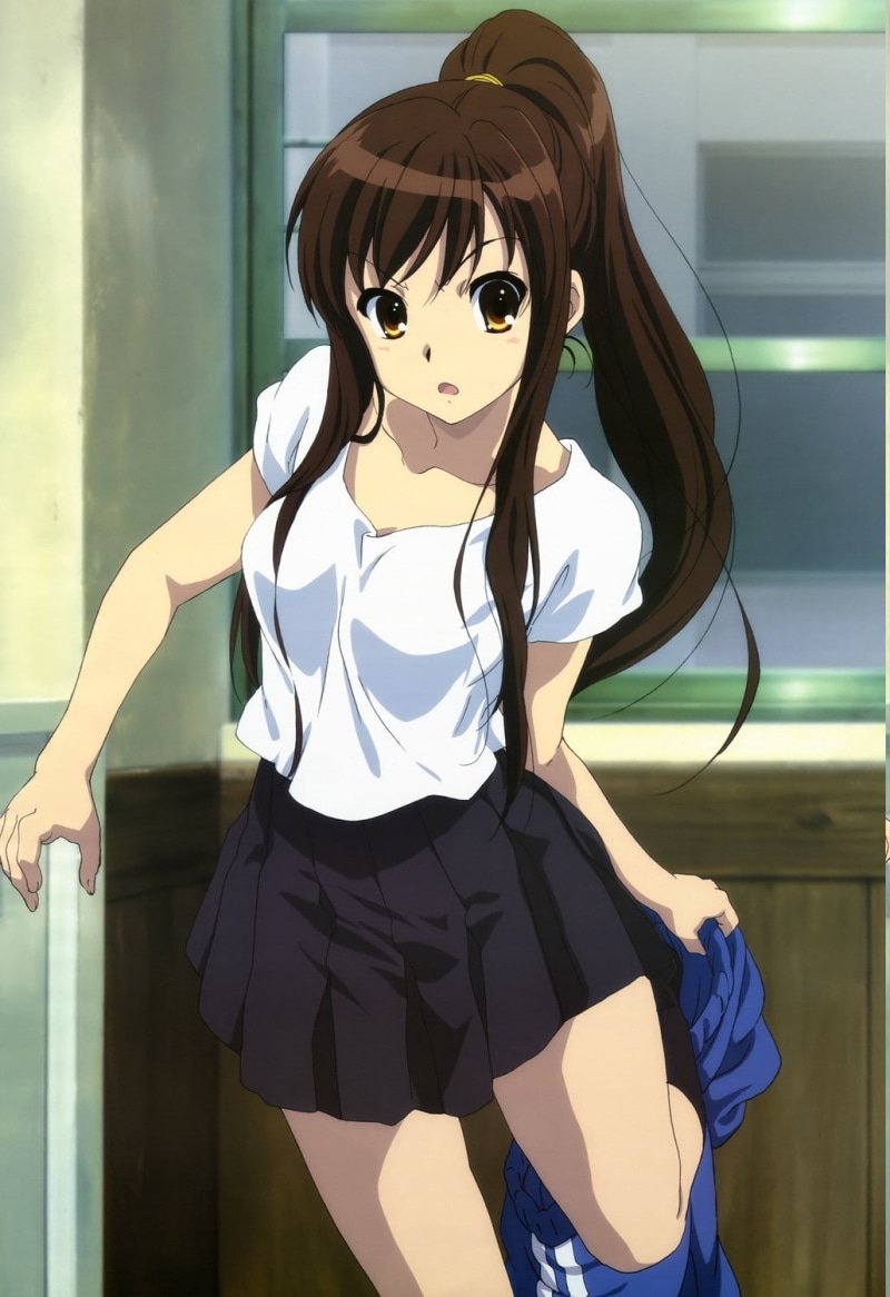 adult, women, girls, business, Anime Girls, hairstyle, fashion, young women, lifestyles, standing, 720P, Suzumiya Haruhi, portrait, indoors, sexy anime
