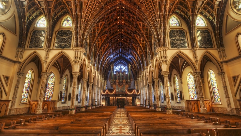 religion, architecture and art, place of worship, spirituality, built structure, indoors, arched, church, the way forward, aisle, arch, no people, altar