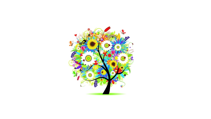 art, x, colorful, blossom, white, Butterfly, 2560x1440 px, Flowers, White, digital art, minimalism, gears, Trees, games, heart, Background, px, digital