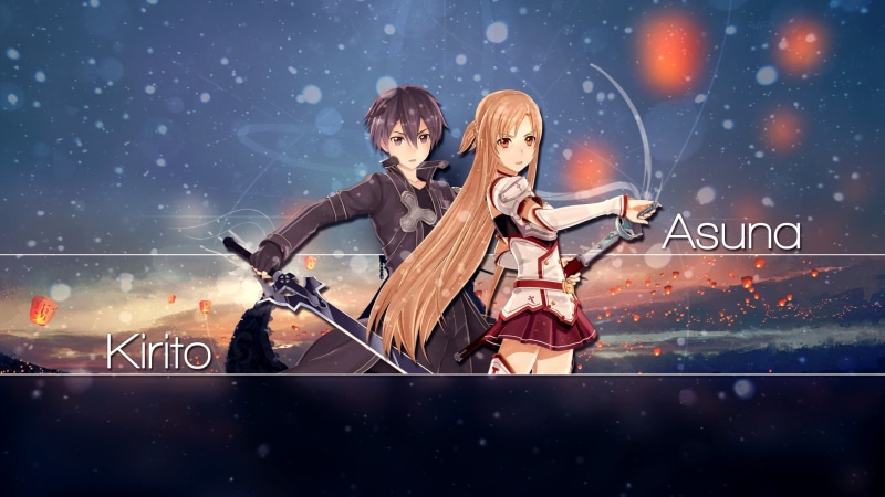 motion, fighting, Yuuki Asuna, playing, males, kirito, women, 1080P, star - space, asung, nature, sport, Sword Art Online, two people, weapon