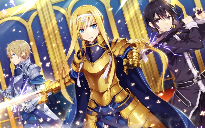 Eugeo, Alice (Sword Art Online:Alicization), anime, Sword Art Online, 1080P, Kirito (Sword Art Online), sword, Kirigaya Kazuto, Sword Art Online Alicization