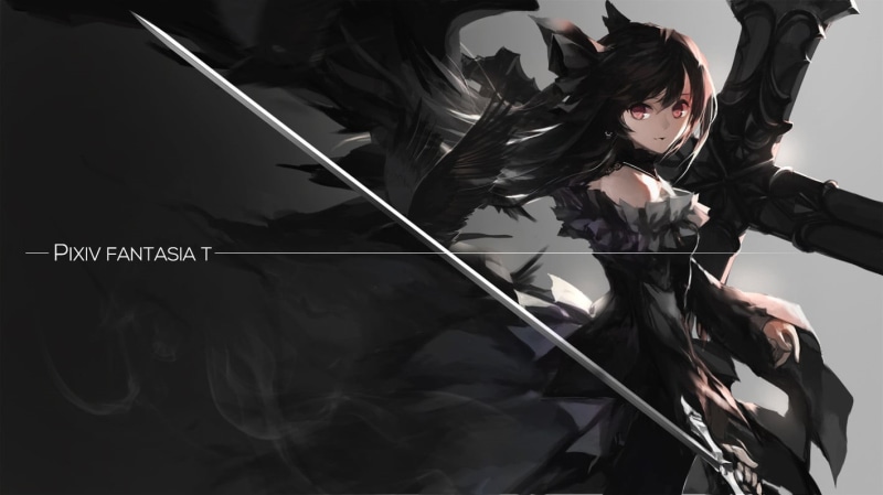 original characters, anime, sword, musician, long hair, musical equipment, red eyes, fashion, swd3e2, music, fantasia, adult, young adult, real people