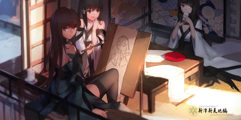 anime, window, casual clothing, table, creativity, young adult, people, adult, sunlight, art and craft, Japanese clothes, swd3e2, lifestyles, glass - material