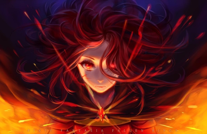 pixiv fantasia: fallen kings, 480P, eyes, characters, pixiv, anime, fallen, anime girls, fantasia, original characters, girls, red eyes, original, redhead