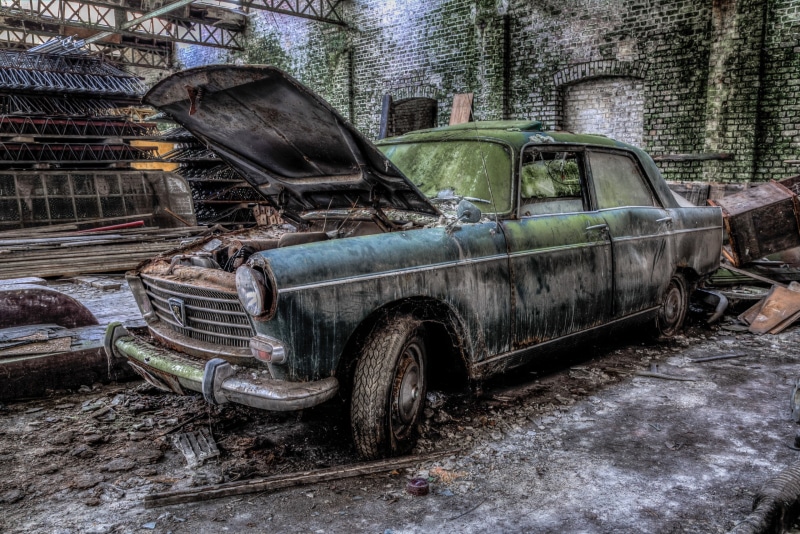 decline, abandoned, bad condition, motor vehicle, transportation, wreck, old, 2K, land vehicle, demolished, peugeot 404, vehicle, metal, rusty, deterioration
