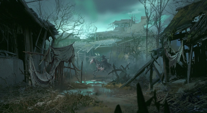 pollution, demolished, built structure, 1080P, building exterior, branch, ruined, Fantasy, destruction, Dark, day, growth, building, reflection, tree