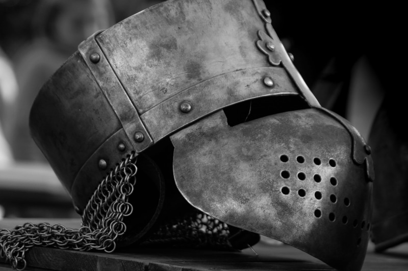 wood - material, leather, no people, metal industry, harnisch, ancient, government, antique, greyscale, ritterruestung, headwear, suit of armor, old-fashioned
