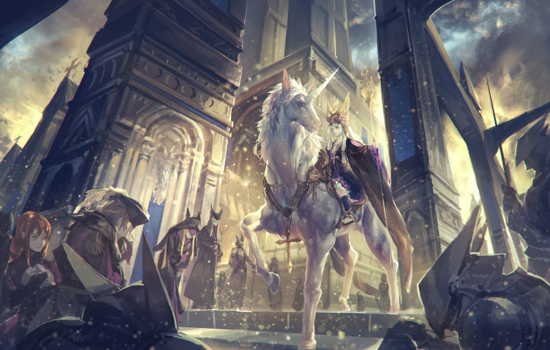 1080P, staff, fantasia, alcd, armor, pixiv, unicorn, animal, cross