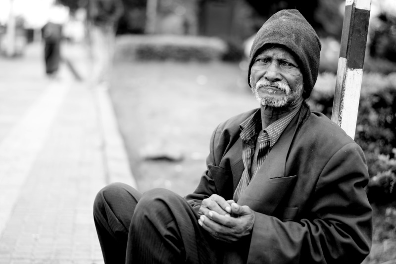 sad, street, lifestyle, elderly, woman, men, human, males, economy, real people, wear, focus on foreground, clothing, homeless, incidental people, person