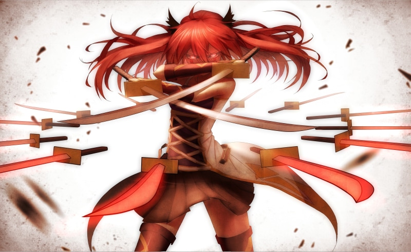 women, red, real people, day, leisure activity, sword, human hair, young adult, fashion, lifestyles, redhead, 2K, one person, obscured face, hairstyle