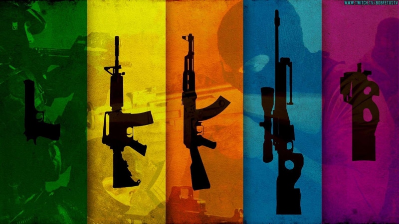 indoors, handgun, built structure, yellow, wall - building feature, aggression, weapon, gun, sign, night, communication, architecture, shadow, no people