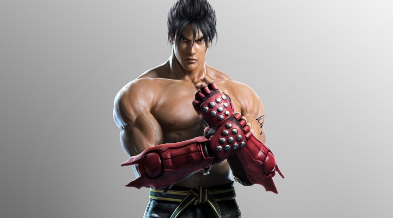 Games, copy space, jin kazama, gray, standing, young men, gray background, kazama, muscular build, front view, jin, application, strength, men