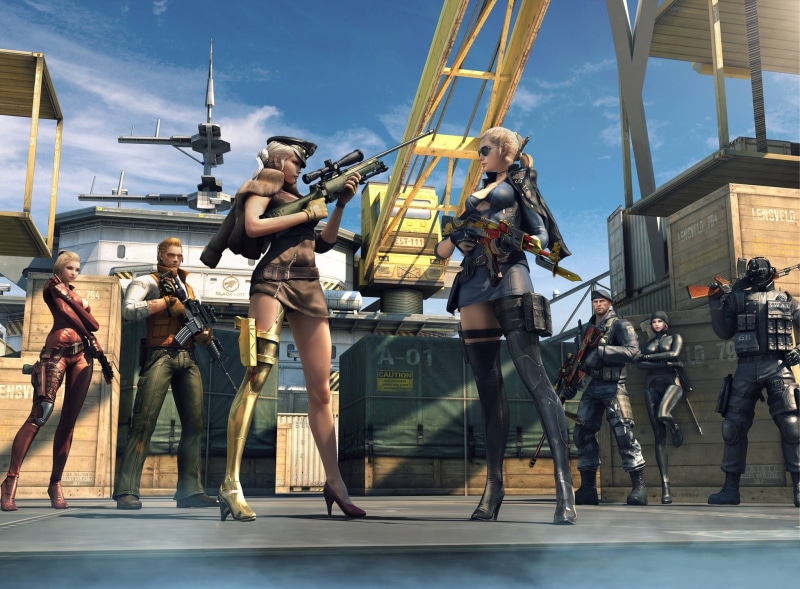 real people, full length, group, sky, 1080P, people, occupation, Shooter, machinery, day, weapon, outdoors, group of people, arts culture and entertainment