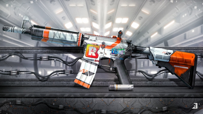 Counter Strike Global Offensive, 2K, SCI FI, Aziimov, game, Reason, CSGO, M4A4, white