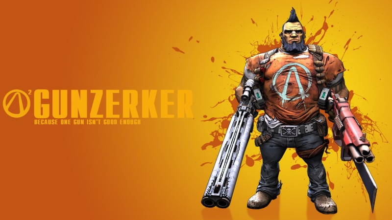 occupation, government, studio shot, vault hunters, clothing, full length, men, orange background, colored background, 1080P, Gunzerker, front view, headwear