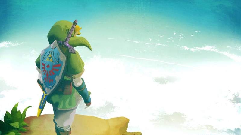 artwork, low angle view, copy space, sky, zelda, The Legend of Zelda, nature, sunlight, sword, women, video games, childhood, day, females, Hylian Shield