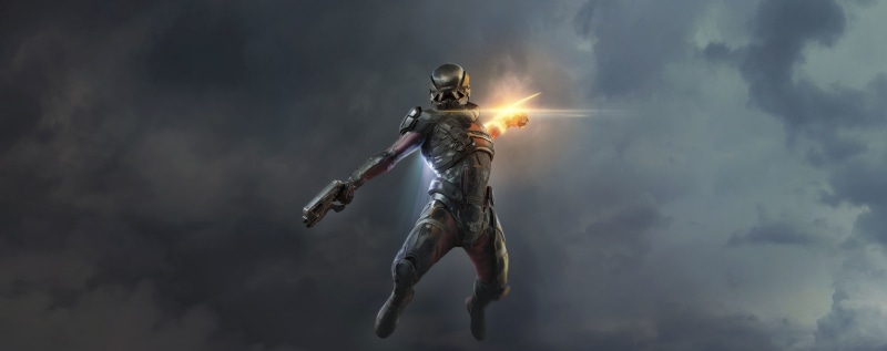 Armor, pistol, videogame, warrior, freedom, protection, Andromeda, human representation, Game, mass, n, fire - natural phenomenon, digital, nature, 5K